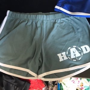 Green “H.A.D” booty shorts